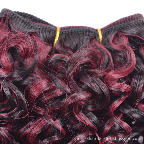 Wholesale Pure Dark Blonde Weave 105g/lot 3pcs/lot Afro Kinky Curly Hair Weaving Synthetic Hair Bundles Extensions Hair Weft